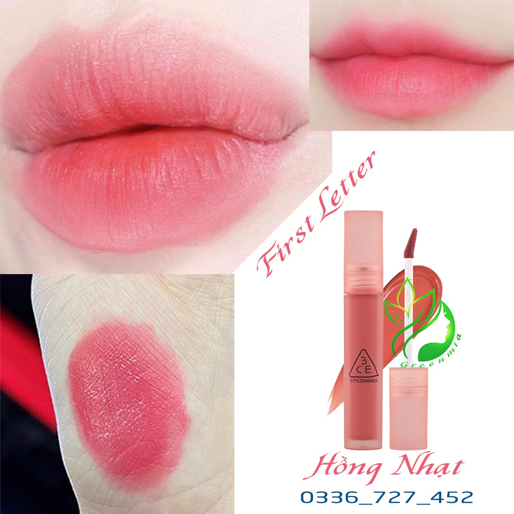 Son 3CE Blur Water Tint FIRST LETTER  - MÀU HỒNG NHẠT BỀN MÀU LÂU TRÔI - CHÍNH HÃNG CHECK HIDDEN TAG