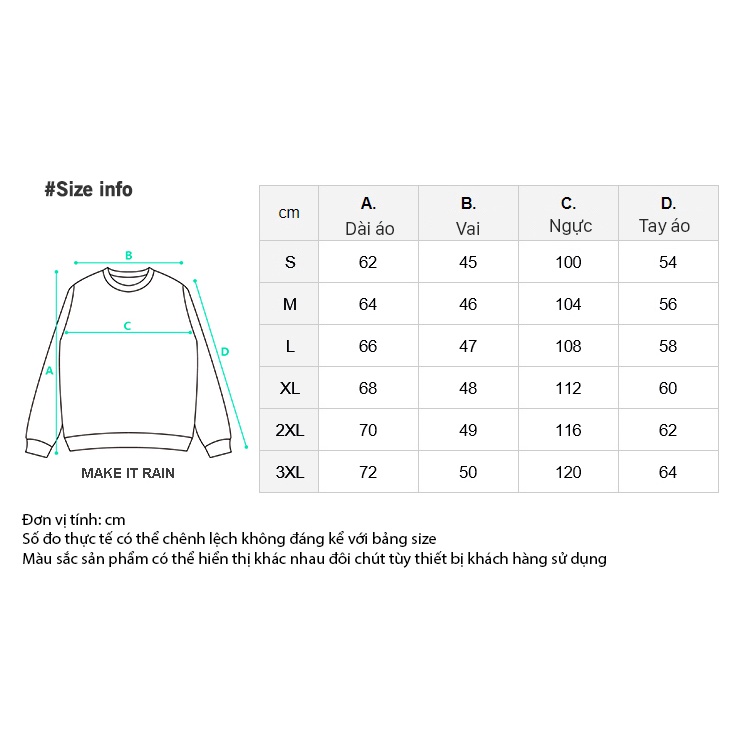 Áo Sweater Nỉ Make It Rain Heybig - Journey