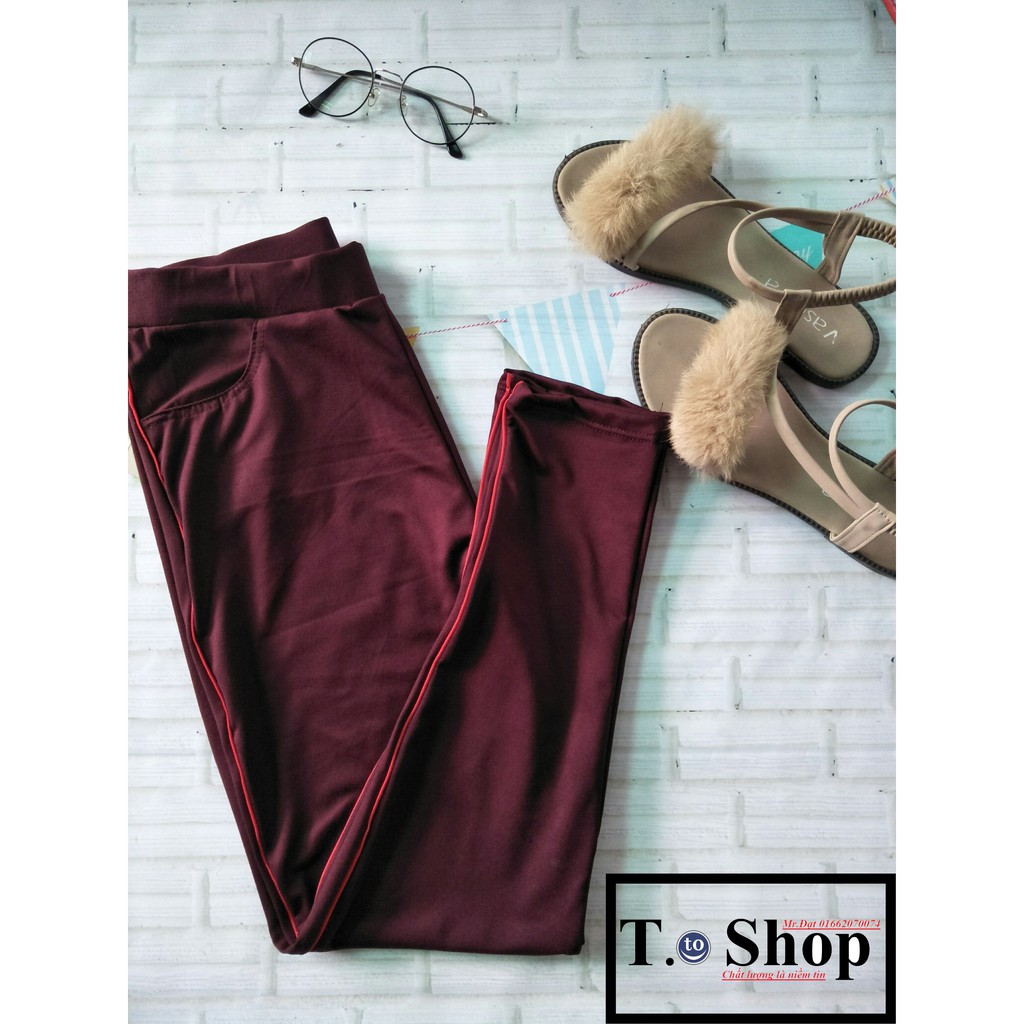 Quần thun nữ - legging (Ôm body, viền sọc  5 MÀU) | BigBuy360 - bigbuy360.vn