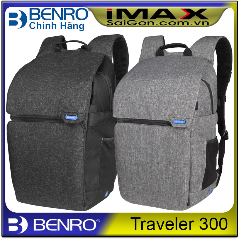 BALO MÁY ẢNH BENRO TRAVELER 300, 2 MÀU XÁM-ĐEN