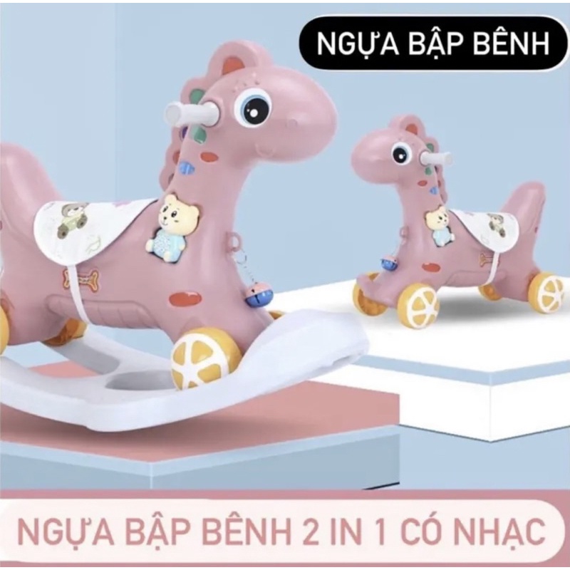 Ngựa bập bênh và chòi chân 2 trong 1 cho bé