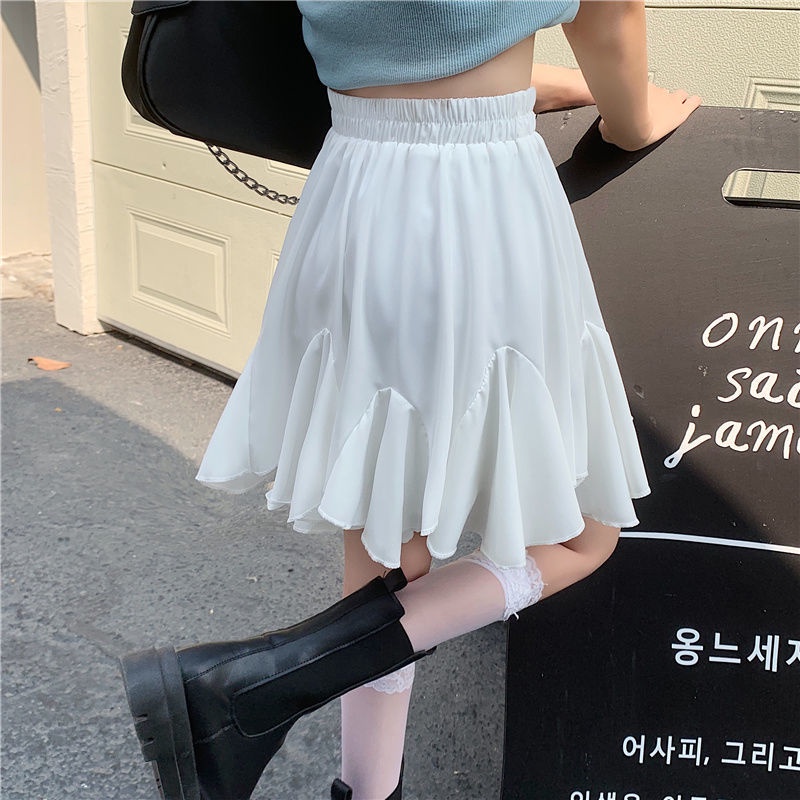 Chân váy xoè BH màu trơn phong cách Hàn Quốc