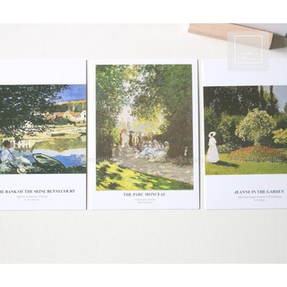Tấm Bưu thiếp/ postcard phong cách tranh Monet - Cảnh và người
