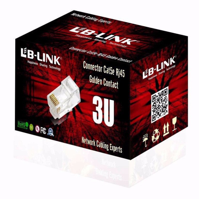 TYDB Hạt mạng LB-LINK Cat5e RJ45 3U 100 hạt/1 hộp - Chính hãng 44 BA11