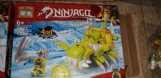Lắp ráp Lego Ninjago Linh Thú kết hợp Thành rồng 7037