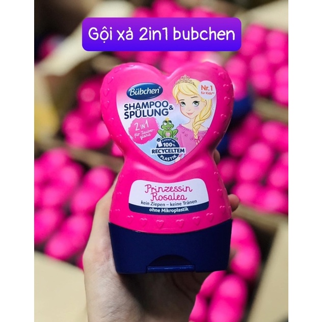 [Hàng Đức] Dầu gội xả cho bé Bubchen Tomlige trái tim 2in1 công chúa