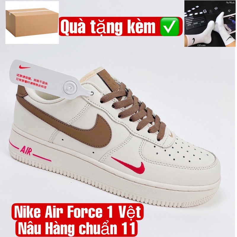 Giày thể thao nam nữ AF1 Vệt Nâu,Giày ari force 1 hàng cao cấp hàng này k mua thì mua hàng nào nữa [FULL BOX BILL]