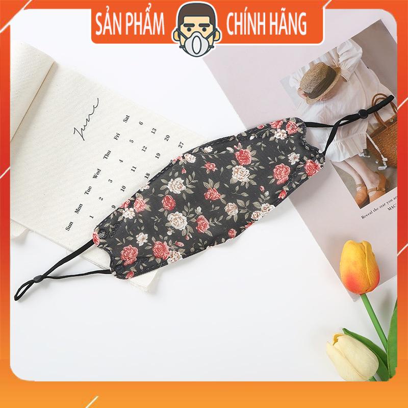 Khẩu trang vải 4D họa tiết hoa cực đẹp thời trang