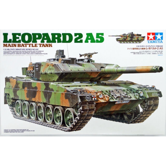 MÔ HÌNH LẮP RÁP XE TĂNG QUÂN SỰ ĐỨC 1/35 SCALE LEOPARD 2 A5 MAIN BATTLE TANK 35242 TAMIYA - mô hình trưng bày, sa bàn