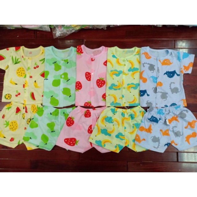 Set 5 bộ cotton cho bé hàng carter cúc giữa đẹp