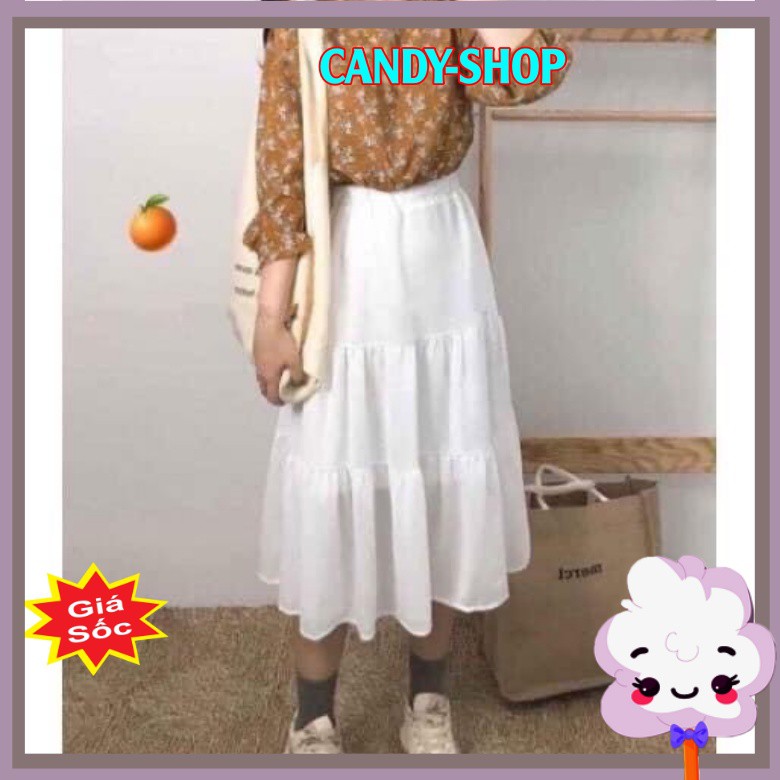 Chân váy dài Ulzzang xếp ly chữ A kiểu Hàn Quốc- Chân váy dài Bigsize qua gối xòe siêu hot .Candy-shop