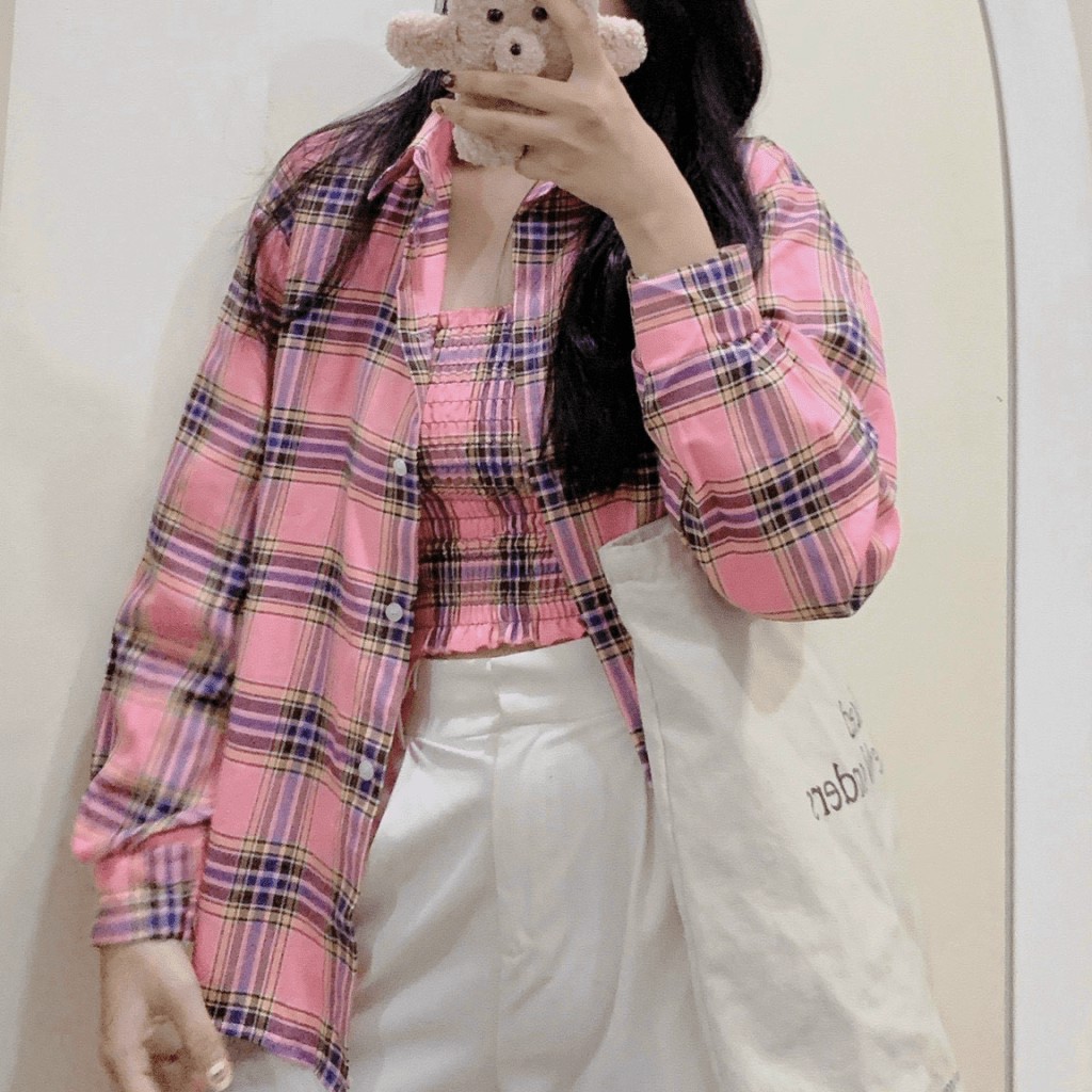 ÁO KHOÁC SƠ MI CARO NỮ CÓ KÈM ÁO TRONG NHÚN SIÊU ĐẸP THỜI TRANG