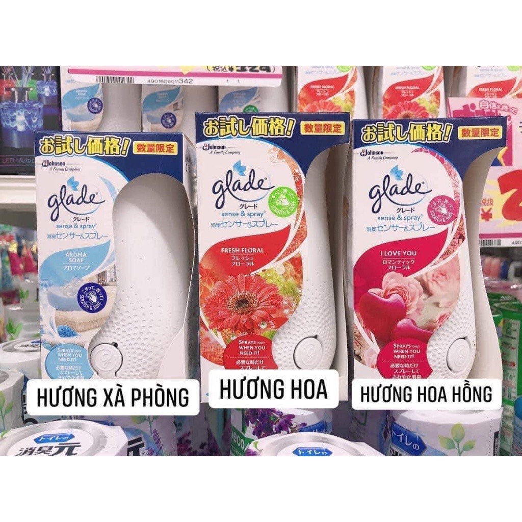 Máy xịt thơm phòng tự động Glade Nhật Bản, có bán lõi
