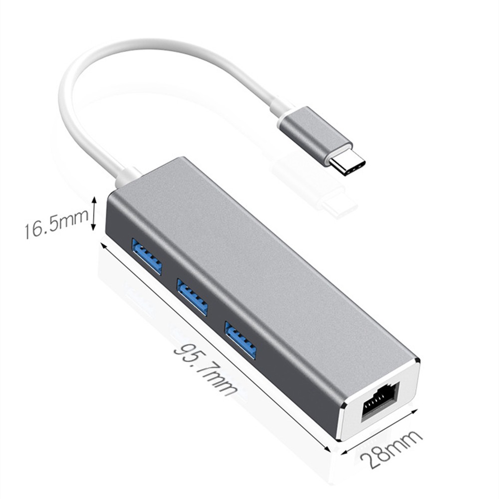 Bộ Chuyển Đổi Hub 4 Trong 1 Loại Type C/USB-A sang 3 Cổng USB 2.0/RJ45 Lan cho laptop laptop táo 4 in 1