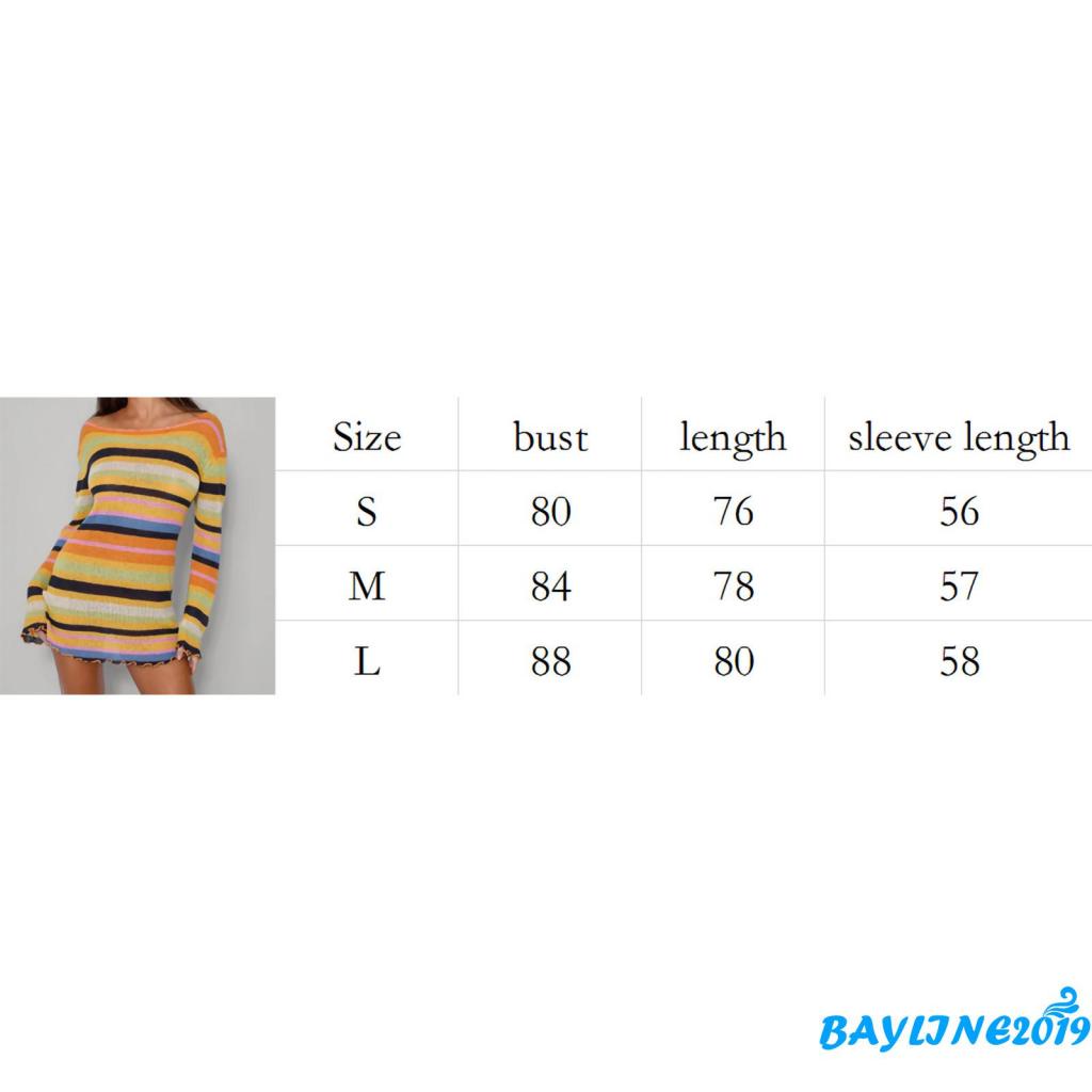 Đầm Dệt Kim Dài Tay Cổ Tròn Họa Tiết Kẻ Sọc / Màu Trơn Thời Trang Cho Nữ