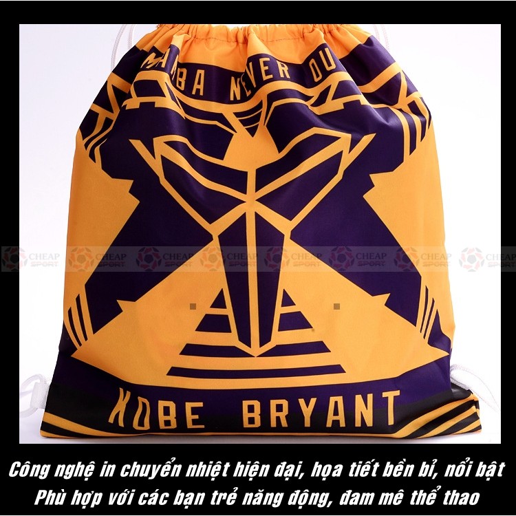 Túi Rút Vải Dù Bóng Rổ NBA 3.0 Chất Liệu Chống Nước Nhỏ Gọn In Logo Kobe Jordan James Curry Irving Harden