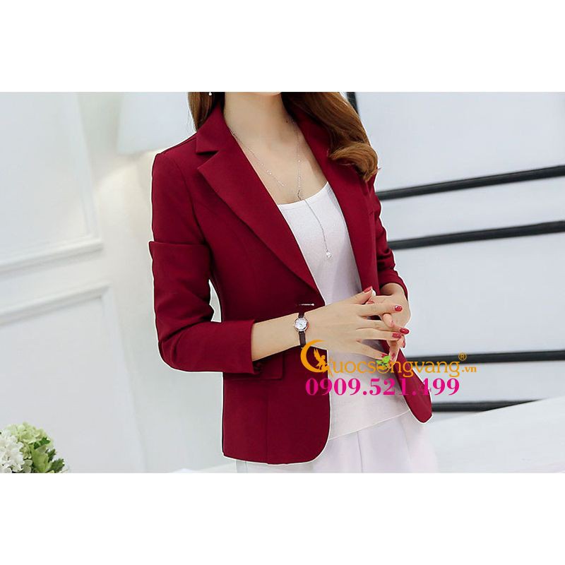 Áo vest nữ áo vest công sở đẹp kiểu hàn quốc hai lớp GLA081 đỏ Cuocsongvang