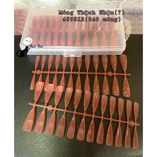 Móng úp thạch màu mỏng dẻo form nhọn- than - vuông- bầu