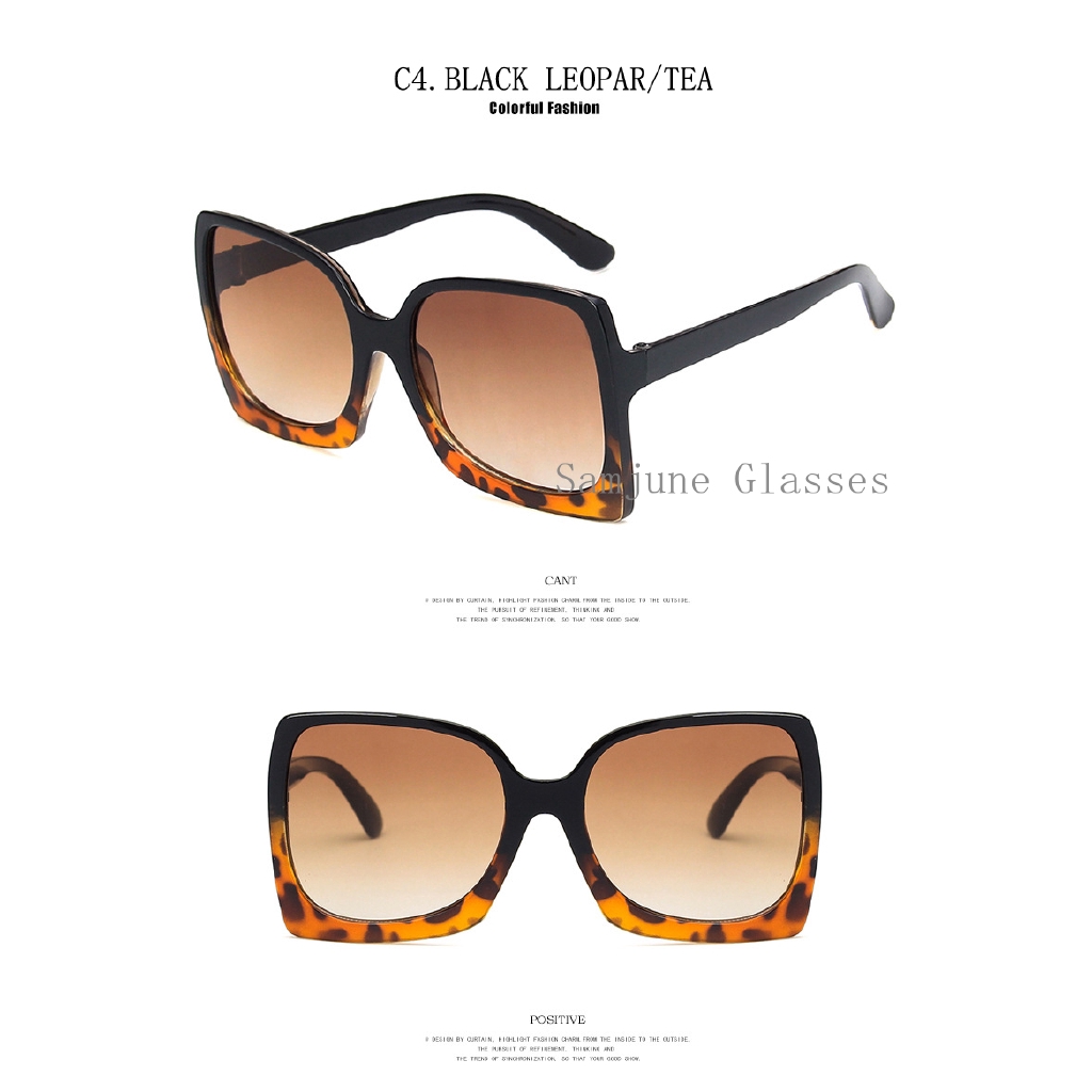 Kính Mát SAMJUNE Gọng Vuông Cỡ Lớn Thời Trang Cổ Điển 2020