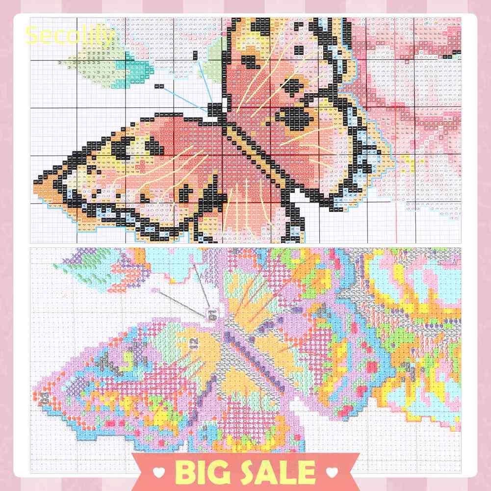 Seco Bộ Tranh Thêu Chữ Thập 11CT Bằng Cotton In Hình Hồ Nước Tự Nhiên