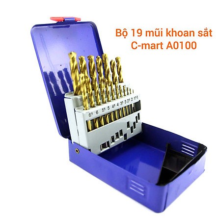 Bộ Mũi Khoan Sắt 19 Cây C-Mart A0100C