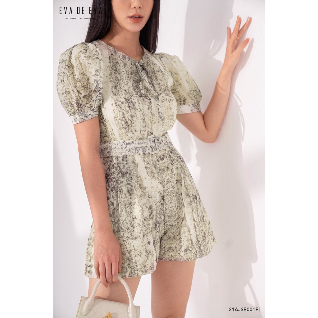 Jumpsuit nữ ngắn tay bồng Eva de Eva 21AJSE001F