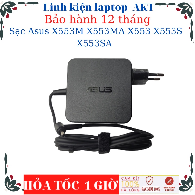 Sạc laptop Asus X553M X553MA X553 X553S X553SA Sạc Asus 19V-2.37A/3.42A-45W/65W chân nhỏ vuông, chữ nhật