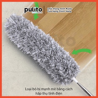 Chổi quét bụi điều chỉnh độ dài tiện lợi - Cây phất trần thông minh hút bụi, màng nhện dễ dàng