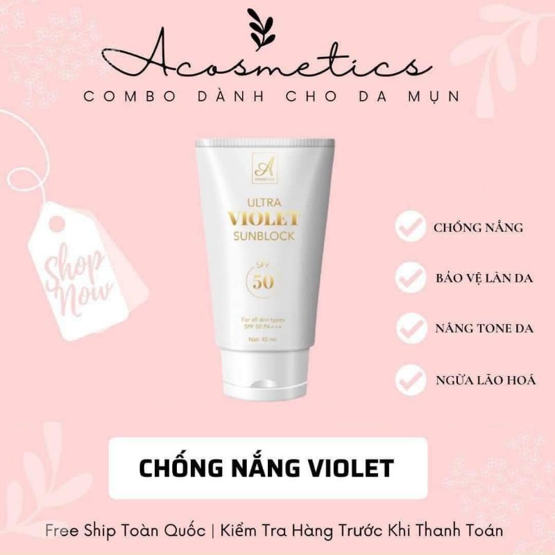 Kem Chống Nắng Phương Anh Mẫu Mới - Kem Chống Nắng Acosmetics Ultra Violet Mẫu Mỡi Chính Hãng
