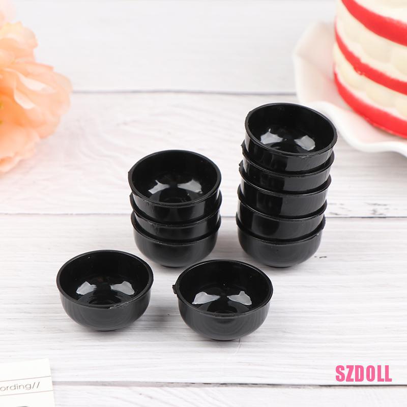 Set 10 Bát Tròn Mini Tỉ Lệ 1/12 Cho Nhà Búp Bê