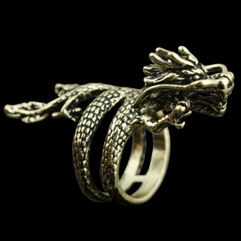 Nhẫn nam hình rồng kiểu mở phong cách cá tính cổ điển