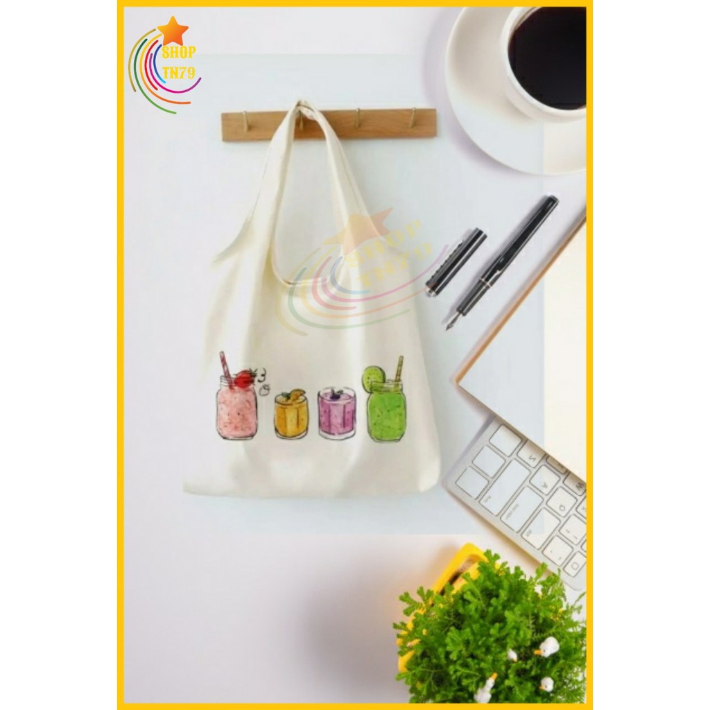 Túi đeo vai thời trang vải canvas mềm loại to đi hoc , đi chơi , đi làm đều rất đẹp - 4 LY KIWI