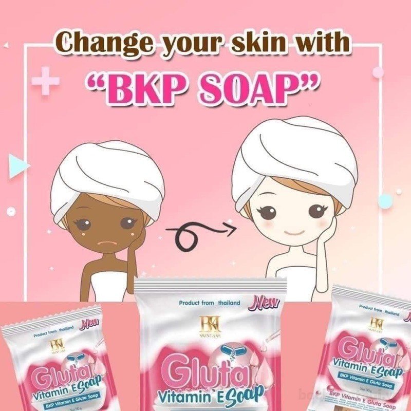 Xà phòng trắŉg da mặt và body BKP Gluta vıtamın E Soap Thái Lan