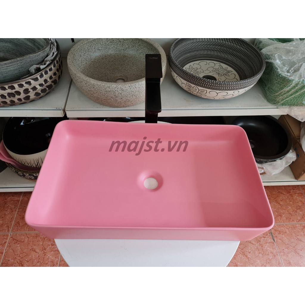 Lavabo, Chậu sứ đặt bàn nghệ thuật màu hồng Majst.