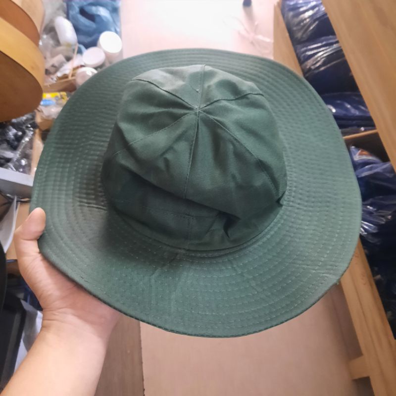 Nón tai bèo tình nguyện xanh đậm, mũ tai bèo mùa hè xanh đậm