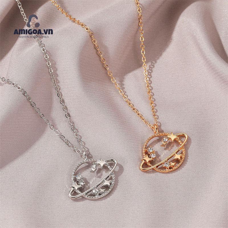 ✨✨Vòng cổ Hợp Kim Mặt Hình Hành Tinh Đính Đá Xinh Xắn