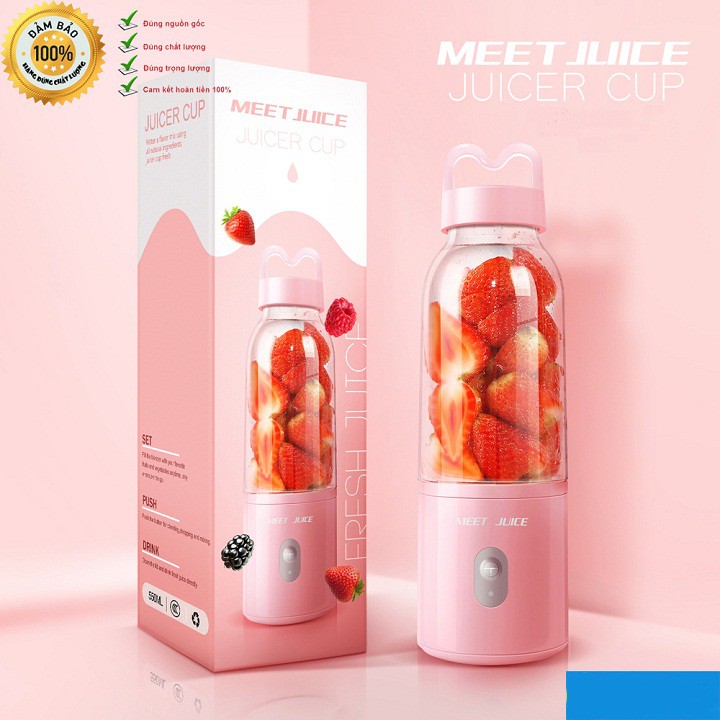 Máy xay sinh tố mini cầm tay MEETJUICE 500ml nhỏ gọn dễ tháo rửa vệ sinh