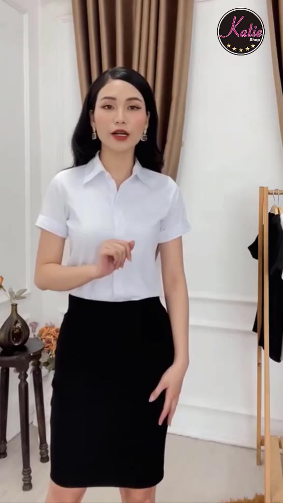 Chân Váy Công Sở Dài 55cm KATIE Chất Thun Hàn Co Giãn Chân Váy Bút Chì Đến Gối Chân Váy Ôm Big Size | BigBuy360 - bigbuy360.vn