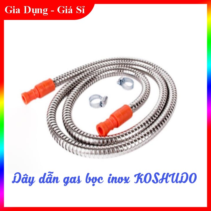 Dây Dẫn Gas Inox Koshudo, Chống Chuột Cắn Tuyệt Đối, Tặng 2 Cổ Dê Xiết Kẹp Ống Dẫn Gas