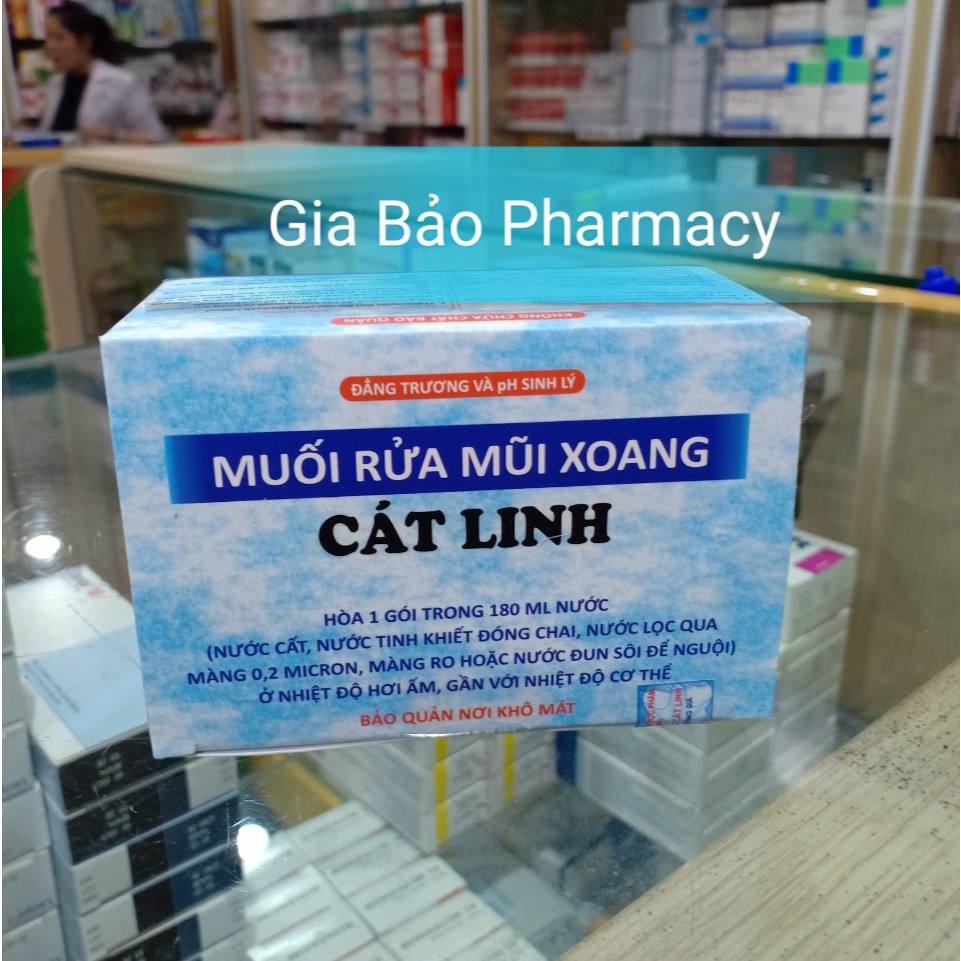 Muối rửa mũi xoang CÁT LINH hộp 50 gói.