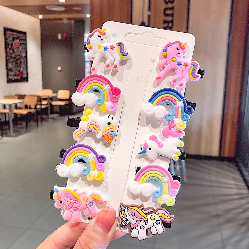 Set 10 kẹp tóc hình đám mây kem hoạt hình phong cách Hàn Quốc dễ thương cho bé