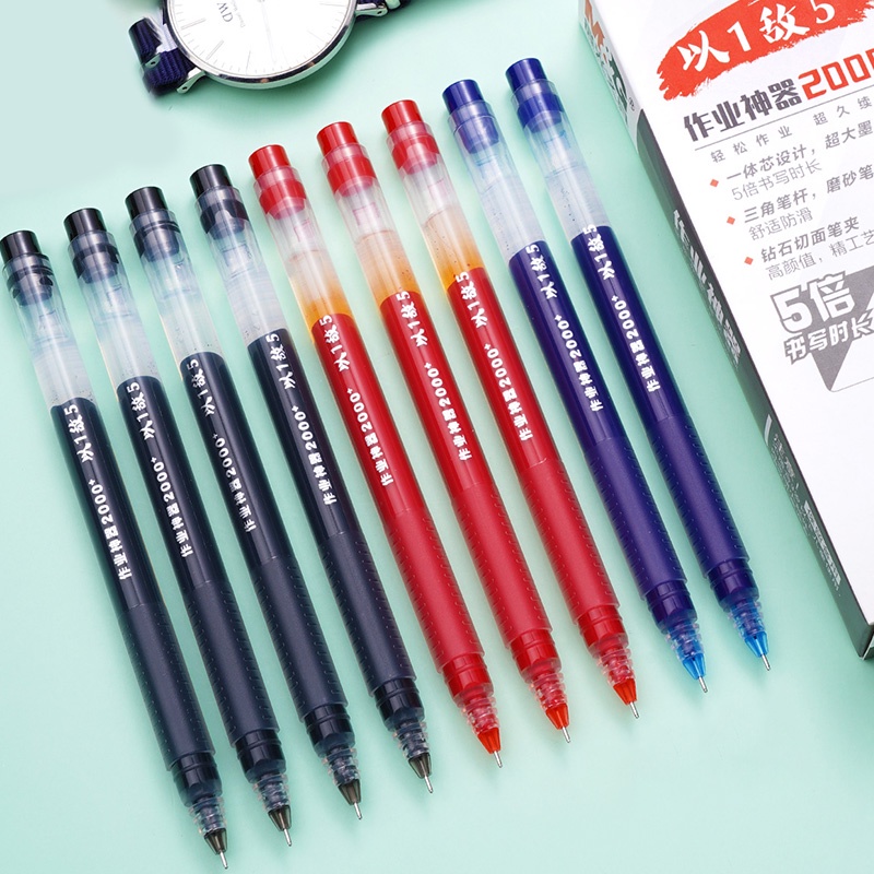 Bút mực gel ngòi lớn 0.5mm màu đen/đỏ/xanh dương