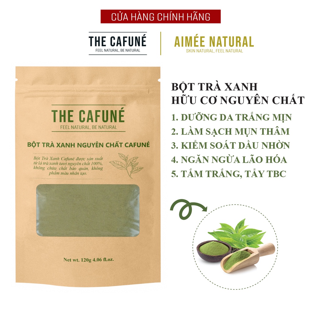 Bột trà xanh Cafuné - hữu cơ nguyên chất 100% (120 Gram)