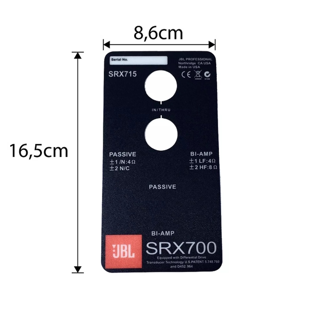 TEM DÁN TRẠM LOA MẶT SAU THÙNG LOA JBL SRX 715 -GIÁ 1 TEM