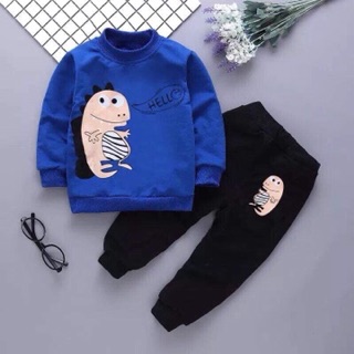 Combo 4 bộ nỉ da cá thu đông cho bé