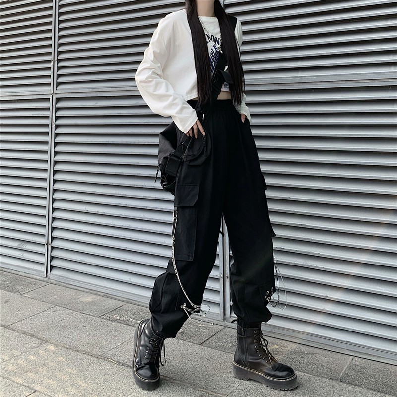 Quần Dài Lưng Cao Co Giãn Phong Cách Hip Hop Thời Trang Cho Nữ | BigBuy360 - bigbuy360.vn