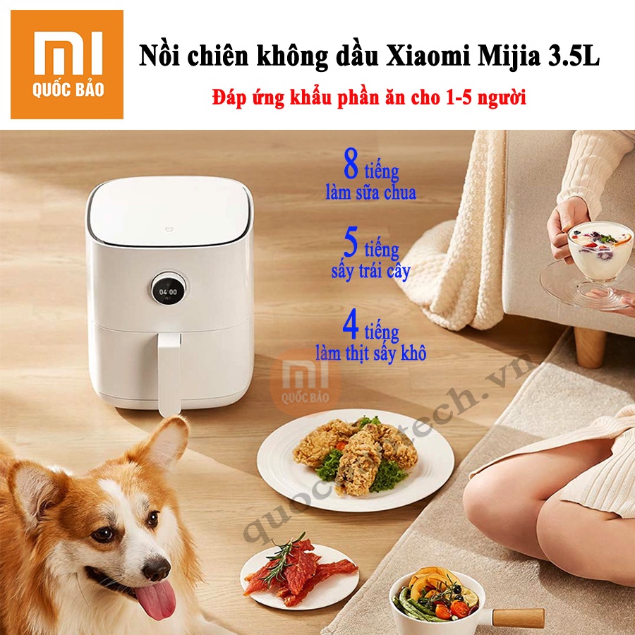 Nồi chiên không dầu Xiaomi Mijia Smart Air Fryer 3.5L- Làm sữa chua, trái cây sấy, Đa năng, tiện lợi, kết nối app