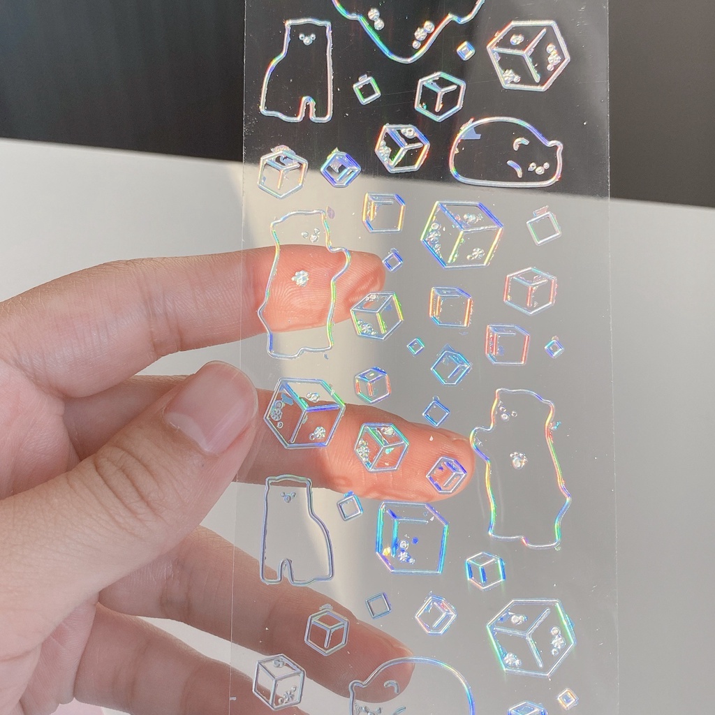 Zanmo Sticker Idol Miếng Dán Viền BạcTrang Trí Sổ Tay Trong Suốt - Decor Toploader