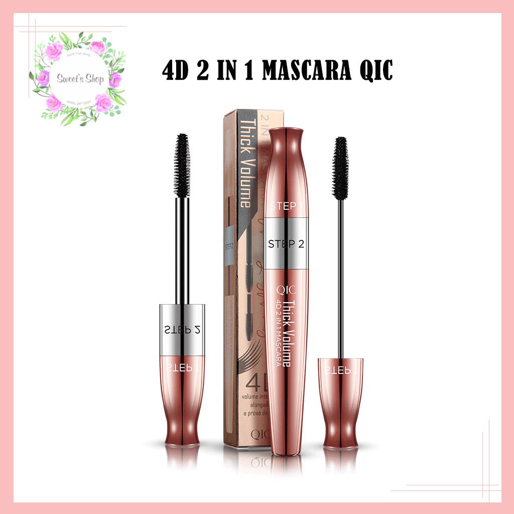 [Hàng Siêu Cấp] Mascara 💖FREESHIP💖 Mascara 4DQIC 2 trong 1 không thấm nước, lâu trôi, dày và dài mi hàng nội địa Trung
