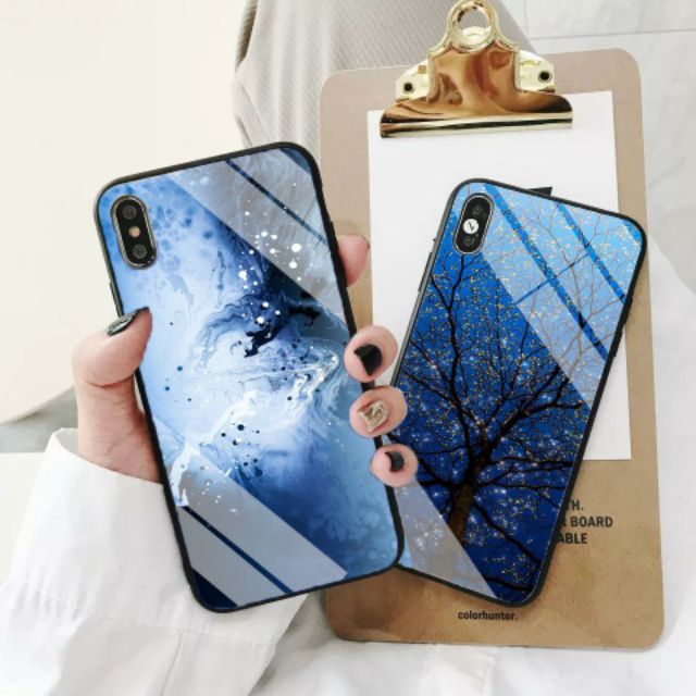 Ốp Lưng Kính Bóng 13ProMax 12ProMax 11ProMax XSMAX X XS 7Plus FUKISHOP